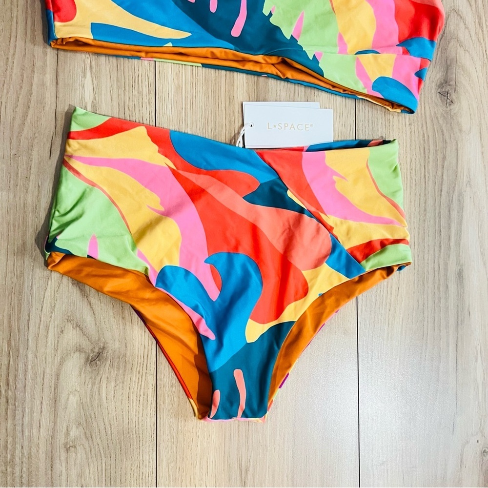 L*Space High Tide Multicolor Tropical Bikini Set size DD/Large - Picture 4 of 8